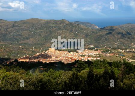 Italien Sizilien Madonie Park Castelbuono View Stockfoto