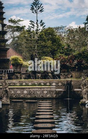 Saraswati Tempelwasser. Pura Taman Kemuda Saraswati, Wasserpalast Ubud Stockfoto