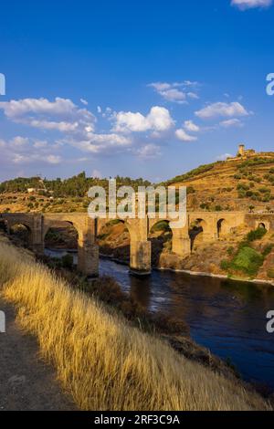 Alcantara-Brücke (Puente de Alcantara) Römische Brücke, Alcantara, Extremadura, Spanien Stockfoto