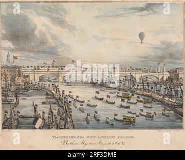 Die Eröffnung der New London Bridge 1831 von Charles Etienne Pierre Motte Stockfoto