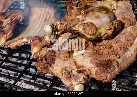 Ugali serviert mit Fisch, Grünkohl und Kachumbari, Sukumawiki garniert Tomaten Samaki gebratene Sukuma kienyenji Nyanya Kenia Ostafrika Mahlzeiten köstlich f Stockfoto