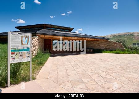 Besucherzentrum des Fossil Butte National Monument, Wyoming, Vereinigte Staaten von Amerika Stockfoto