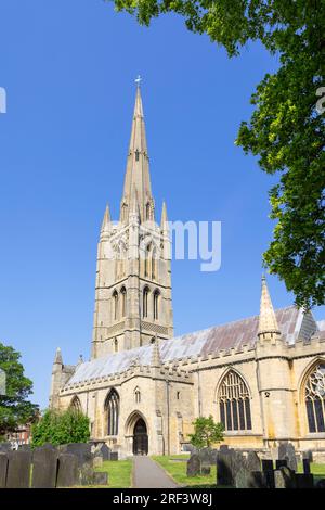 Grantham St Wulfram's Church mit Kirchturm Grantham South Kesteven Lincolnshire England GB Europa Stockfoto