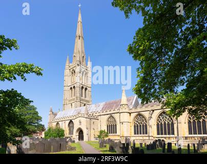 Grantham St Wulfram's Church mit Kirchturm Grantham South Kesteven Lincolnshire England GB Europa Stockfoto