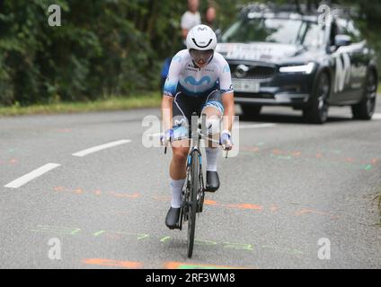 Pau, Frankreich. 30. Juli 2023. Liane Lippert vom Movistar Team während der Tour de France Femmes avec Zwift, Stage 8, Time Trial, Pau - Pau (22, 6 km) am 30. Juli 2023 in Frankreich - Photo Laurent Lairys/DPPI Credit: DPPI Media/Alamy Live News Stockfoto