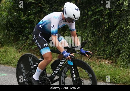 Pau, Frankreich. 30. Juli 2023. Liane Lippert vom Movistar Team während der Tour de France Femmes avec Zwift, Stage 8, Time Trial, Pau - Pau (22, 6 km) am 30. Juli 2023 in Frankreich - Photo Laurent Lairys/DPPI Credit: DPPI Media/Alamy Live News Stockfoto