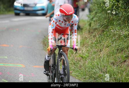 Pau, Frankreich. 30. Juli 2023. Katarzyna Niewiadoma of Canyon-SRAM Racing during the Tour de France Femmes avec Zwift, Stage 8, Time Trial, Pau - Pau (22, 6 km) am 30. Juli 2023 in Frankreich - Photo Laurent Lairys/DPPI Credit: DPPI Media/Alamy Live News Stockfoto