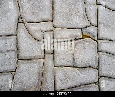 Pflaster aus Jurassic Lias-Kalkstein, verursacht durch natürliche Fugen in Wellenschliff-Plattformen an der Küste von East Quantoxhead Somerset UK Stockfoto