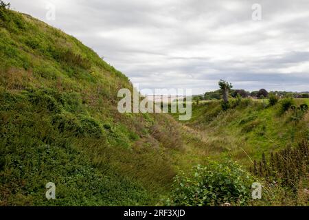 Old Sarum, der verlassene Ort der ersten Siedlung von Salisbury Stockfoto