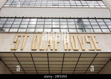 Das eindrucksvolle Art déco St Olaf House, London Bridge Hospital, Hay's Wharf, Tooley Street, Southwark, London, Großbritannien Stockfoto