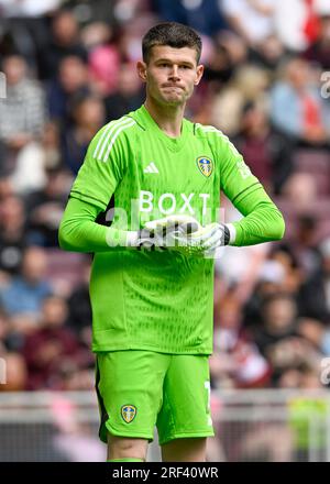 Edinburgh, Großbritannien. 30. Juli 2023. Leeds United Torwart Illan Meslier während des Vorsaison Freundschaftsspiels im Tynecastle Park, Edinburgh. Das Bild sollte lauten: Neil Hanna/Sportimage Credit: Sportimage Ltd/Alamy Live News Stockfoto