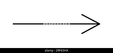 Pfeil Einfache handgezeichnete Vektordarstellung, horizontales Zeichen zeigt nach rechts Stock Vektor
