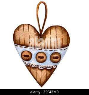 Aquarelle Herzen, valentinstag Rot, Violett, Violett Herzen Set. Glückwunschkarte zum Valentinstag. Zeichnungsset mit Herzen aus Holz und Stoff. Handgezeichnet. Stockfoto