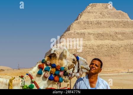 Die Stufenpyramide von Djoser in Saqqara Stockfoto