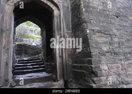 27. Juli 2023, Shivneri Fort ist eine militärische Festung aus dem 17. Jahrhundert, es ist der Geburtsort von Chhatrapati Shivaji Maharaj, Stockfoto