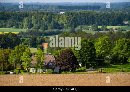 Sonsbecker Schweiz, ein Teil der Niederrhenischen Gebirgskette, hat während der letzten Kältezeit, Eiszeit, eine Rammbock-Endmoraine hochgeschoben, mit einer Höhe Stockfoto