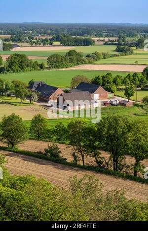 Sonsbecker Schweiz, ein Teil der Niederrhenischen Gebirgskette, hat während der letzten Kältezeit, Eiszeit, eine Rammbock-Endmoraine hochgeschoben, mit einer Höhe Stockfoto