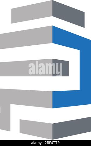 Logo-Design von P in Vektor für Gebäude, Haus, Immobilien, Gastgewerbe, Beratung, und Eigentum. Minimalistisches, angesagtes professionelles Logo-Design Stock Vektor