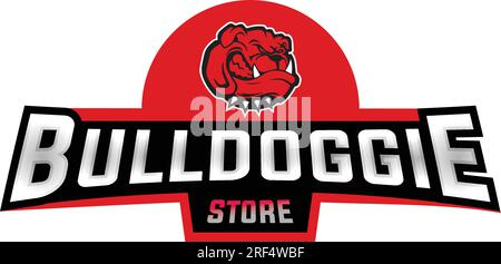 Red Bulldogs Store Maskottprotokoll Designvorlage Stock Vektor