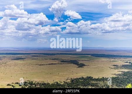 Kenianische Landschaften In Angama Mara Maasai Mara National Game Reserve Park Great Rift Valley Narok County Kenia Ostafrika Reist Afrika Dokumentarfilm Ex Stockfoto