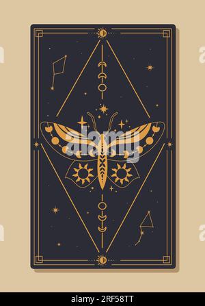 Magisches Tarotkartenvektorkonzept Stock Vektor