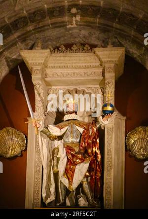 Statue des Königs Ferdinand III. Von Kastilien Kapelle der Reliquien Santiago de Compostela Archathedrale Basilika Santiago de Compostela Galicien Spanien Stockfoto