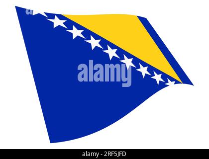 Bosnien-Herzegowina schwenkt Flagge 3D Illustration mit Schnittpfad Stockfoto