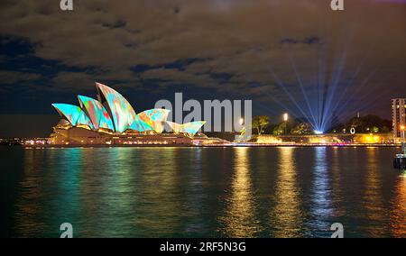 Lichtshow in sydney Stockfoto