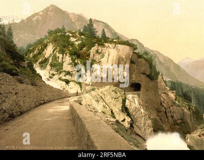 Handeggfall, Grimselpass, Guttannen, Berner Alpen, Bern, Schweiz 1890. Stockfoto