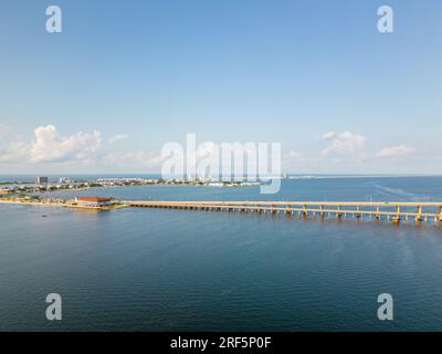 Luftfoto Pensacola Beach Mautbrücke Stockfoto