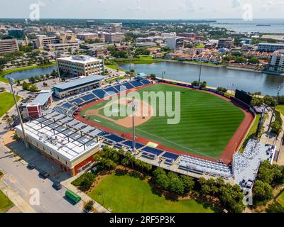 Pensacola, Florida, USA - 21. Juli 2023: Blue Wahoos Stadium und Admiral Fetterman Field Stockfoto