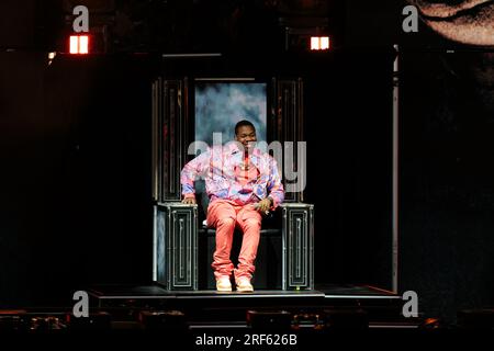 Toronto, Kanada. 31. Juli 2023. Busta Rhymes tritt auf der Bühne auf, um die 50 Cent-Tour „The Final Runde“ in Toronto zu unterstützen: Bobby Singh/Alamy Live News Stockfoto