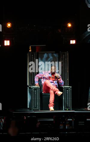 Toronto, Kanada. 31. Juli 2023. Busta Rhymes tritt auf der Bühne auf, um die 50 Cent-Tour „The Final Runde“ in Toronto zu unterstützen: Bobby Singh/Alamy Live News Stockfoto