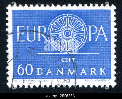 DÄNEMARK - CIRCA 1984: Stempel gedruckt von Dänemark, zeigt den dänischen Stempel, circa 1984 Stockfoto