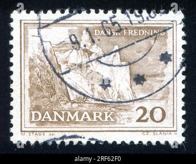 RUSSLAND KALININGRAD, 4. JANUAR 2014: Stempel gedruckt von Dänemark, zeigt Berg, ca. 1966 Stockfoto