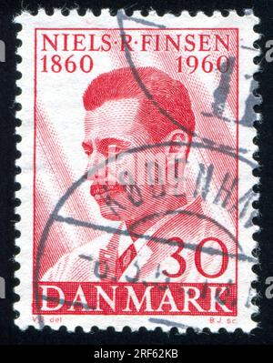 DÄNEMARK - CIRCA 1960: Von Dänemark gedruckter Stempel, zeigt Finsen, circa 1960 Stockfoto