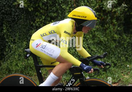 Pau, Frankreich. 30. Juli 2023. VOLLERING Demi von Team SD Worx während der Tour de France Femmes avec Zwift, Stage 8, Time Trial, Pau - Pau (22, 6 km) am 30. Juli 2023 in Frankreich. Foto: Laurent Lairys/ABACAPRESS.COM Kredit: Abaca Press/Alamy Live News Stockfoto