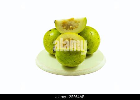 Guava-Früchte sind erstaunlich reich an Antioxidantien, Vitamin C, Kalium und Ballaststoffen. Guava ist eine tropische Frucht, die in Mexiko, Mittelamerika, The Car, heimisch ist Stockfoto