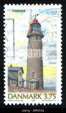 DÄNEMARK - CA. 1996: Von Dänemark gedruckter Stempel, Leuchtturm, ca. 1996 Stockfoto