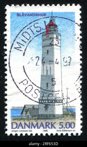 DÄNEMARK - CA. 1996: Von Dänemark gedruckter Stempel, Leuchtturm, ca. 1996 Stockfoto