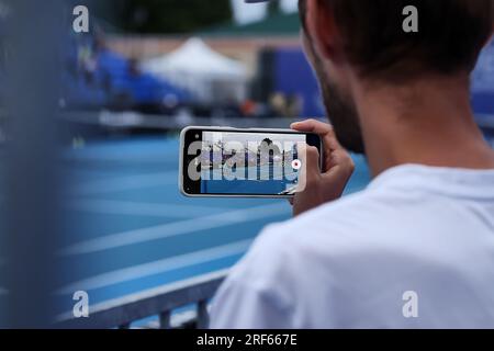 Prag, Prag, Tschechische Republik. 31. Juli 2023. EINDRÜCKE in Aktion während DER LIVESPORT PRAGER ERÖFFNUNG - Frauen Tennis - WTA250 (Kreditbild: © Mathias Schulz/ZUMA Press Wire) NUR REDAKTIONELLE VERWENDUNG! Nicht für den kommerziellen GEBRAUCH! Stockfoto