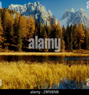 Dolomiten, Lago de Antorno m. Cadini Group, Cadini di Misurina, Südtirol, Italien Stockfoto