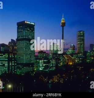 Australien, NSW, Sydney, Downtown mit Sydney Tower, AMP Tower Stockfoto