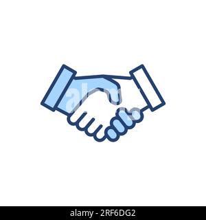Vektor des Handshake-Symbols. Schild und Symbol für Business-Handschlag. Kontaktvereinbarung Stock Vektor