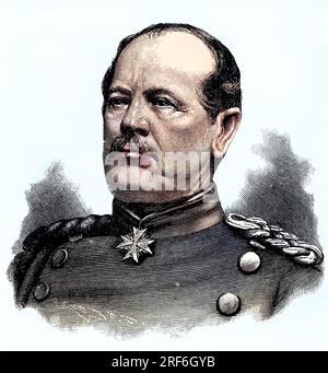 Karl Wilhelm Friedrich August Leopold Graf von Werder 12. 1808.-12. September. September 1887, war ein preußischer General, Deutscher, digitale Verbesserung Reproduktion eines Originaldrucks aus dem 19. Jahrhundert / Karl Wilhelm Friedrich August Leopold Graf von Werder, 12. September 1808 - 12. September 1887, war ein preußischer General, Deutsche, digital verbesserte Reproduktion eines Originaldrucks aus dem 19. Jahrhundert Stockfoto