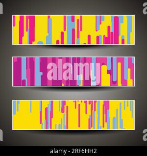 Drei Farbenfrohe Abstrakte Header-Designs Stock Vektor