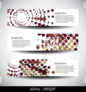 Drei abstrakt Header-designs Stock Vektor
