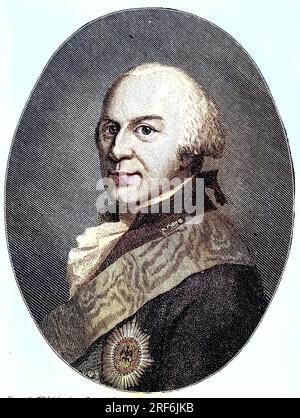 Karl Wilhelm Ferdinand von Braunschweig-Wolfenbüttel, 9. Vom 1735. Bis 10. Oktober. November 1806, Krieg ein deutscher Fürst, Erbherzog von Braunschweig und Lüneburg und ab 26. März 1780 Landesherr im Fürstentum Braunschweig-Wolfenbüttel, digitale verbesserte Reproduktion eines Originaldrucks aus dem 19. Jahrhundert / Karl Wilhelm Ferdinand von Braunschweig-Wolfenbüttel, 9. Oktober 1735 - 10. November 1806, war ein deutscher Prinz, erbt Herzog von Brunswick und Lueneburg und vom 26. März 1780 Herrscher im Fürstentum Brunswick-Wolfenbüttel, digital verbesserte Reproduktion eines Originaldruckes Stockfoto