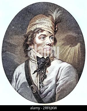 Andrzej Tadeusz Bonawentura Kosciuszko, 4. 1746.-15. Februar. Oktober 1817, Krieg ein polnischer Militäringenieur, digitale verbesserte Reproduktion eines Originaldrucks aus dem 19. Jahrhundert / Andrzej Tadeusz Bonawentura Kosciuszko, 4. Februar 1746 - 15. Oktober 1817, war ein polnischer Militäringenieur, digital verbesserte Reproduktion eines Originaldrucks aus dem 19. Jahrhundert Stockfoto