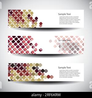 Drei abstrakt Header-designs Stock Vektor